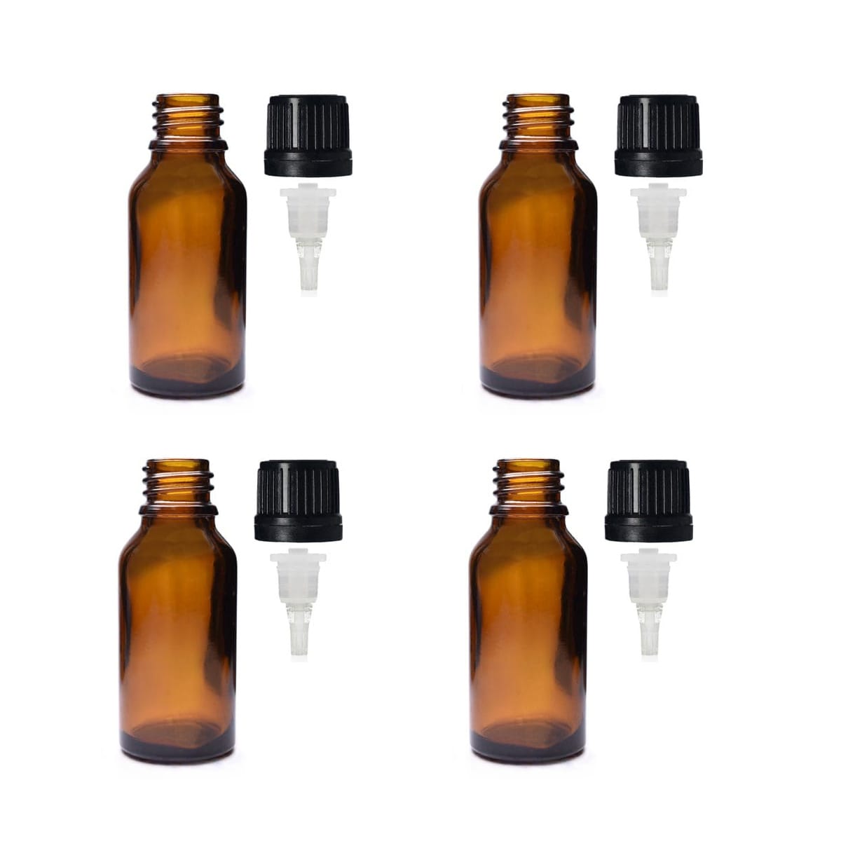 4 x 20ml Amber Glass Bottles