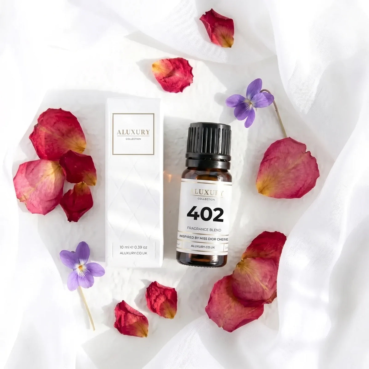 402 Inspired by Miss Dior Cherie 10ml dupe fragrance diffuser oil with dried rose petals and violets
