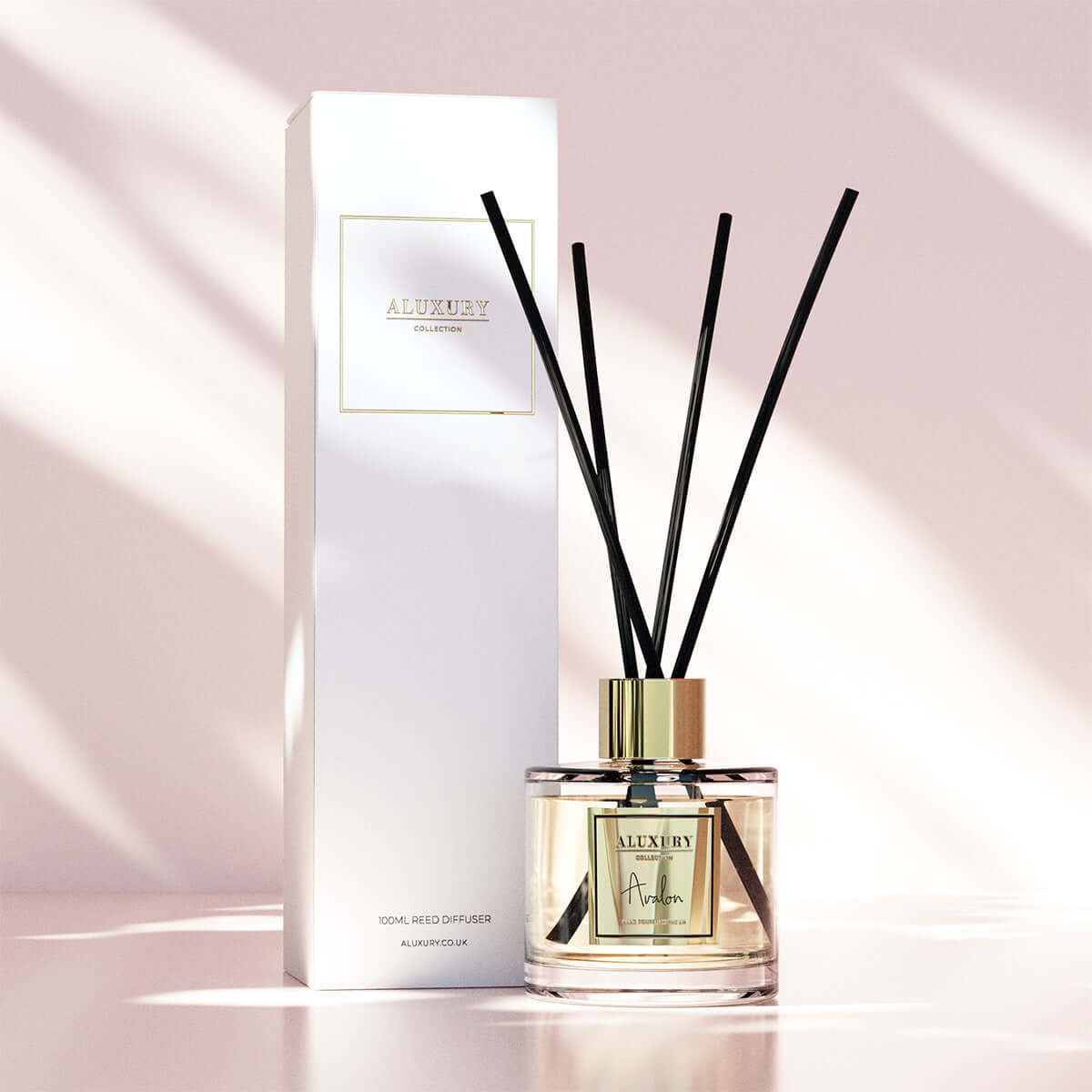 Avalon reed diffuser with black reeds with box by Aluxury
