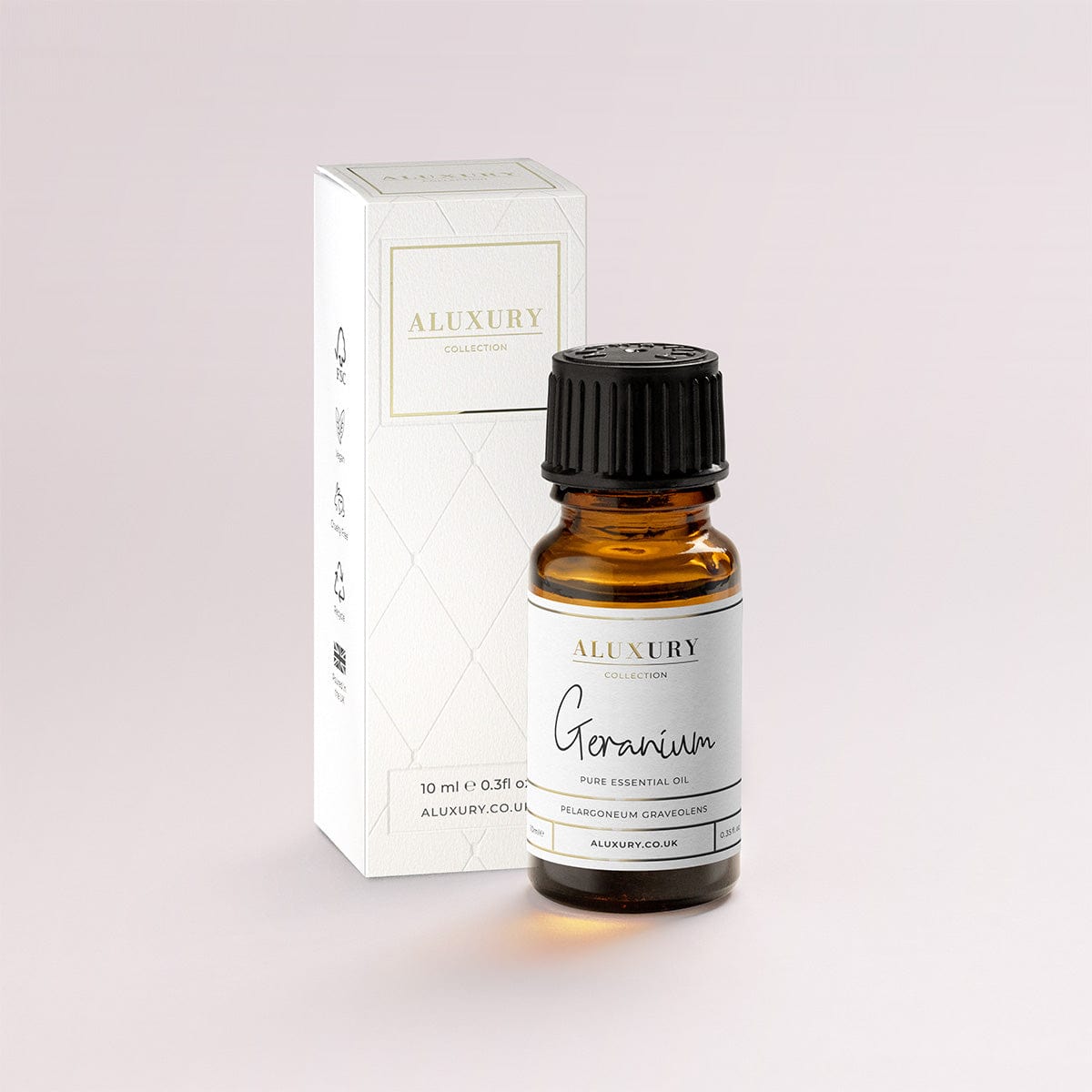 pure geranium essential oil bottle with box