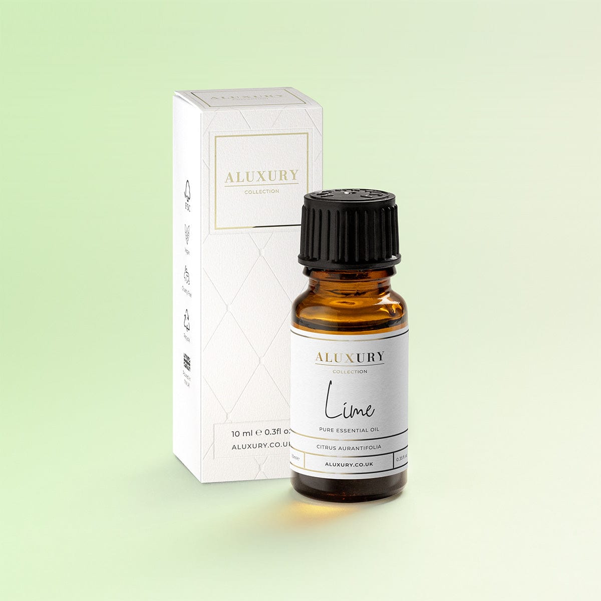 pure lime esssential oil bottle with box