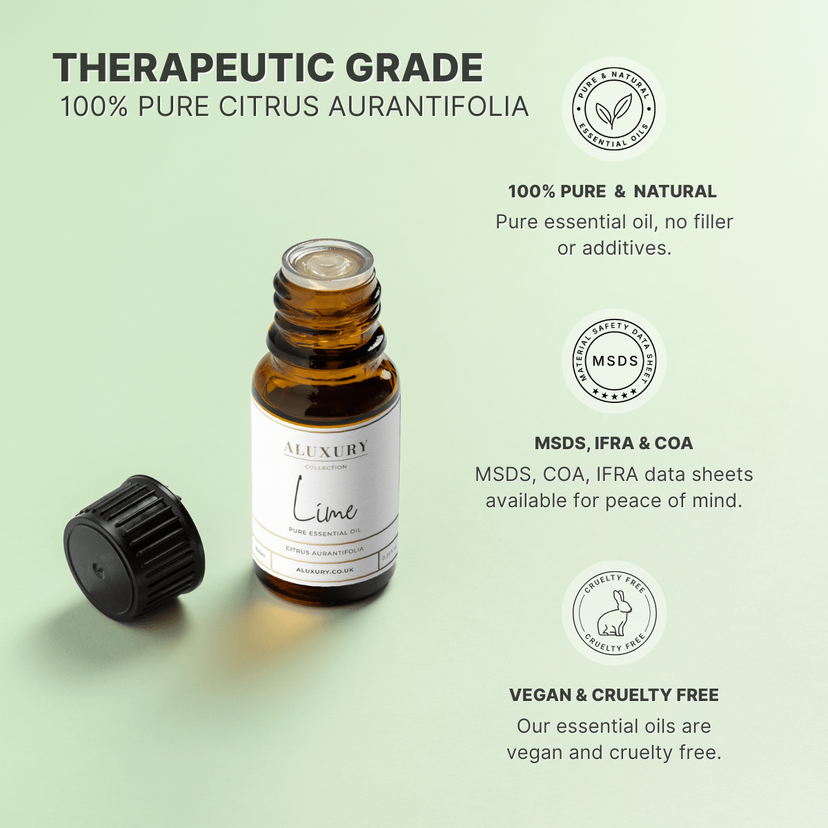 pure lime essential oil - natural, msds, ifra, coa.