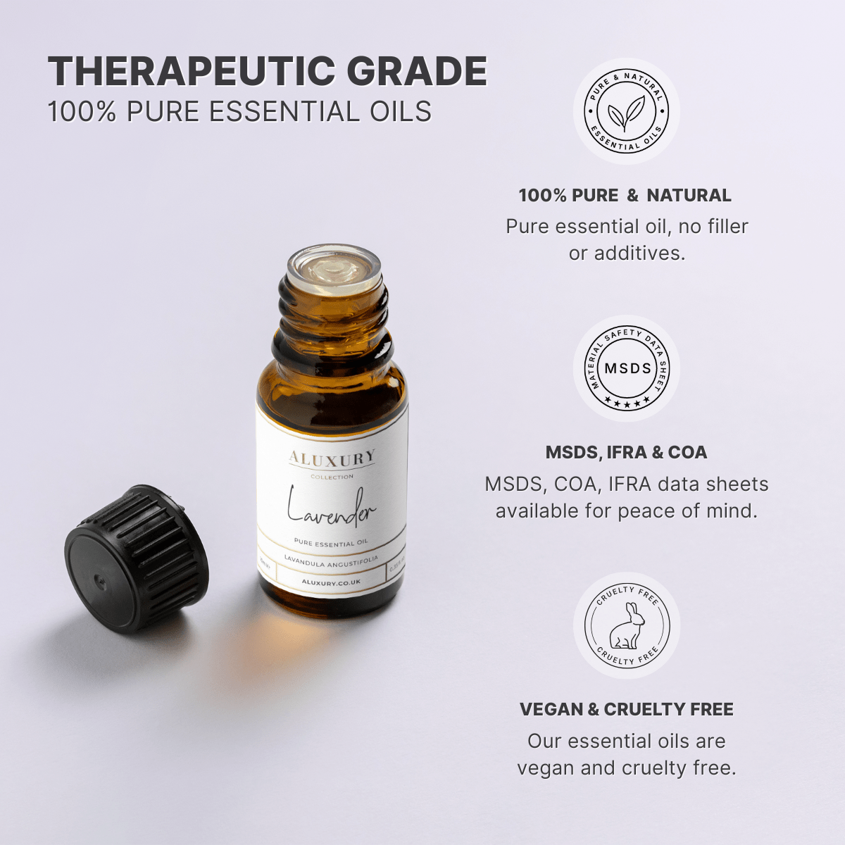 pure essential oils - therapeutic grade with msds, ifra and coa