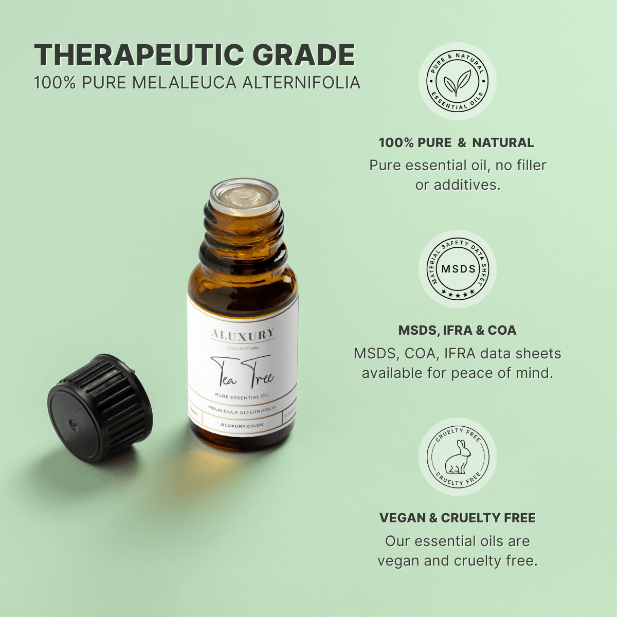 pure the tree essential oil - natural, msds, ifra, coa.