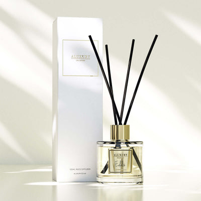 Edulis reed diffuser with black reeds with box by Aluxury