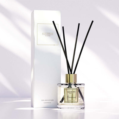Harmonious reed diffuser with black reeds and Box by Aluxury