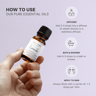 how to use essential oils with bottle and instructions