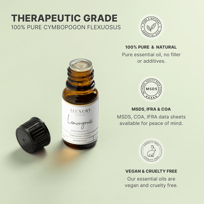pure lemongrass essential oil - natural, msds, ifra, coa.