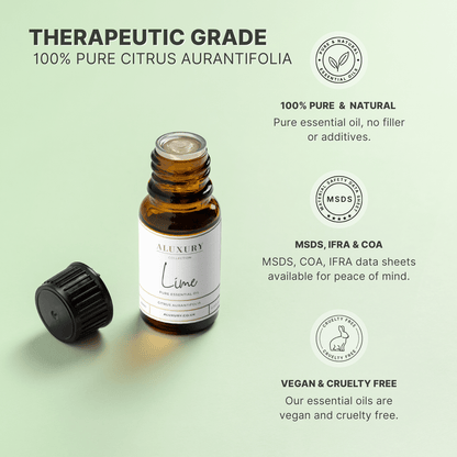 pure lime essential oil - natural, msds, ifra, coa.