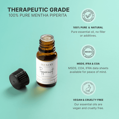pure peppermint essential oil - natural, msds, ifra, coa.