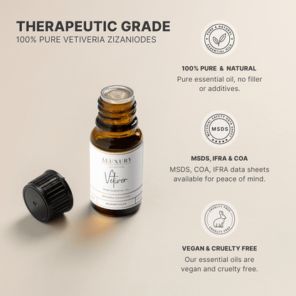 pure vetiver essential oil - natural, msds, ifra, coa.